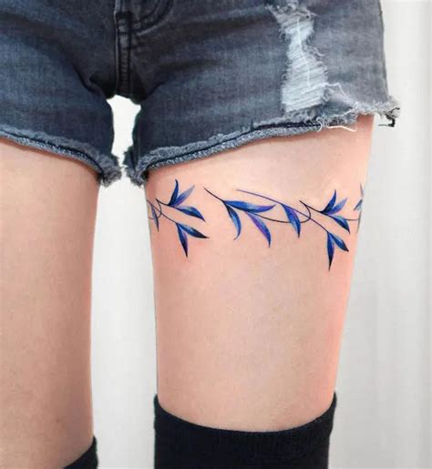 thigh tattoo band|elegant thigh tattoos for women.